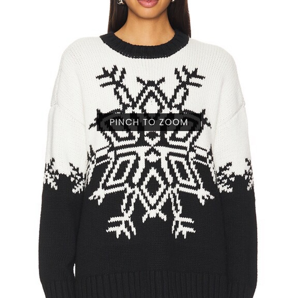 Show Me Your Mumu Stowe Black and White Snowflake Sweater